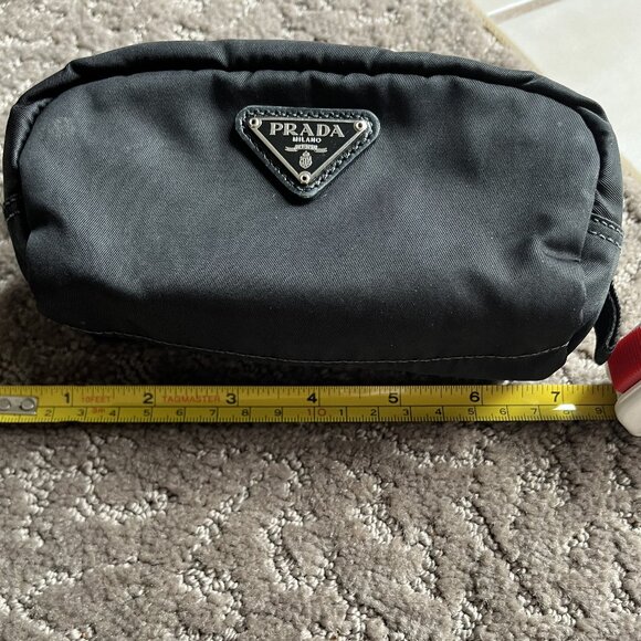 PRADA - small black nylon zippered make up case / cosmetic pouch - Picture 1 of 8